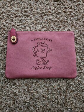 Coach coffee shop pouch -Rose Red